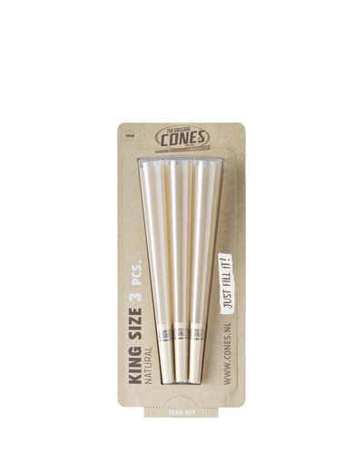 Natural Pre Rolled Cones® Brown King Size 3pcs. Blister Pack