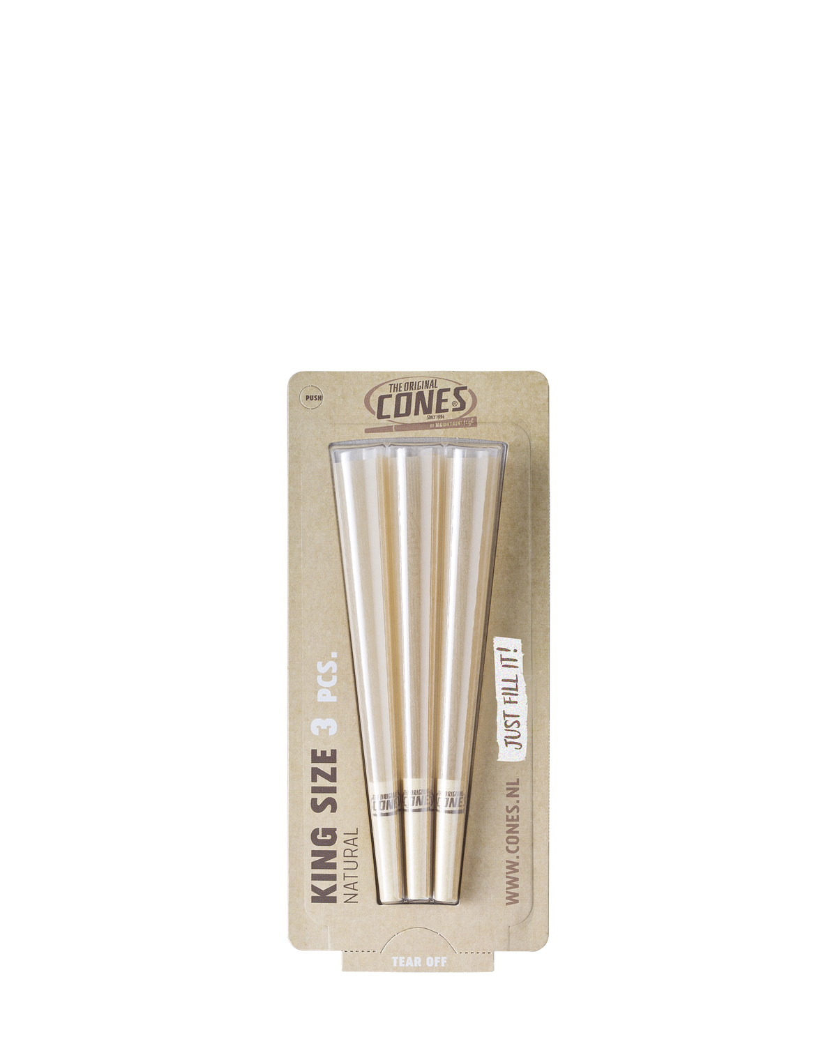 Natural Pre Rolled Cones® Brown King Size 3pcs. Blister Pack