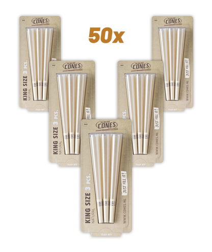 Conos Naturales Pre Enrollados® Marrón King Size 3uds. - 50 x 3 uds. por caja maestra