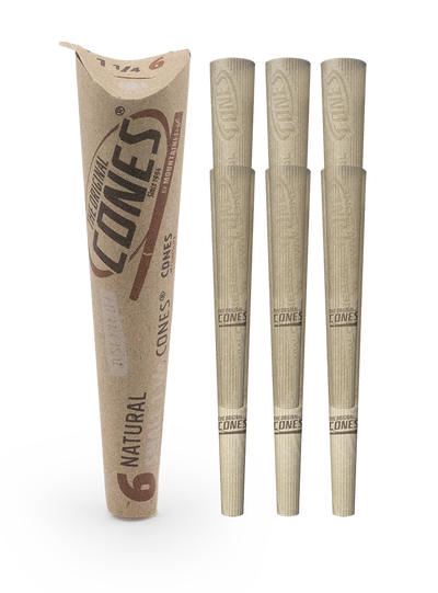 Natürliche vorgerollte Cones® Braun Klein 1¼ Größe 6er Papierpackung