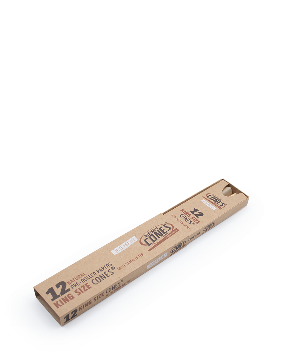 Natural Pre-rolled Cones® Slidebox Brown King Size 12 pcs.