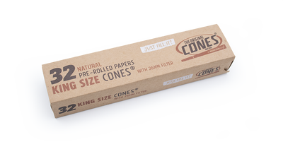 Natural Pre-rolled Cones® Slidebox Brown King Size 32 pcs.