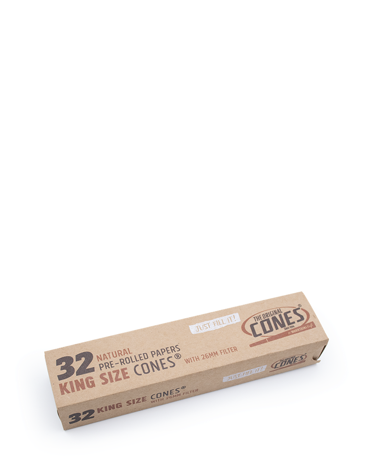 Natural Pre-rolled Cones® Slidebox Brown King Size 32 pcs.