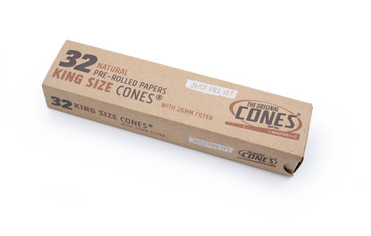 Natural Pre-rolled Cones® Slidebox Brown King Size 32 pcs.