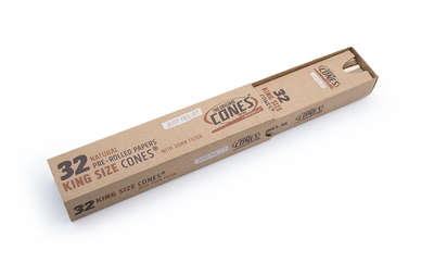 Natural Pre-rolled Cones® Slidebox Brown King Size 32 pcs.