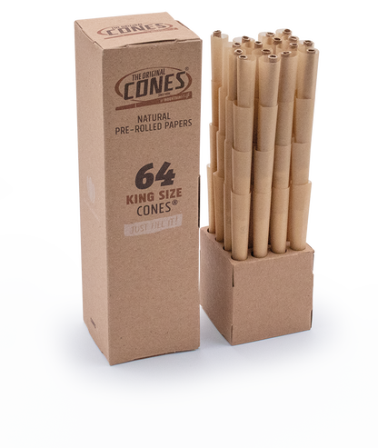 Conos Naturales Pre Enrollados® Marrón King Size 64uds.