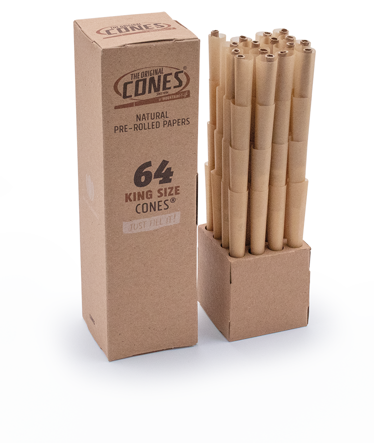 Natural Pre Rolled Cones® Brown King Size 64pcs. - mini bulk
