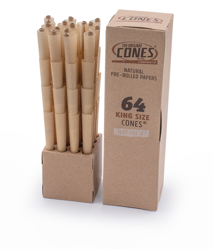 Conos Naturales Pre Enrollados® Marrón King Size 64uds.