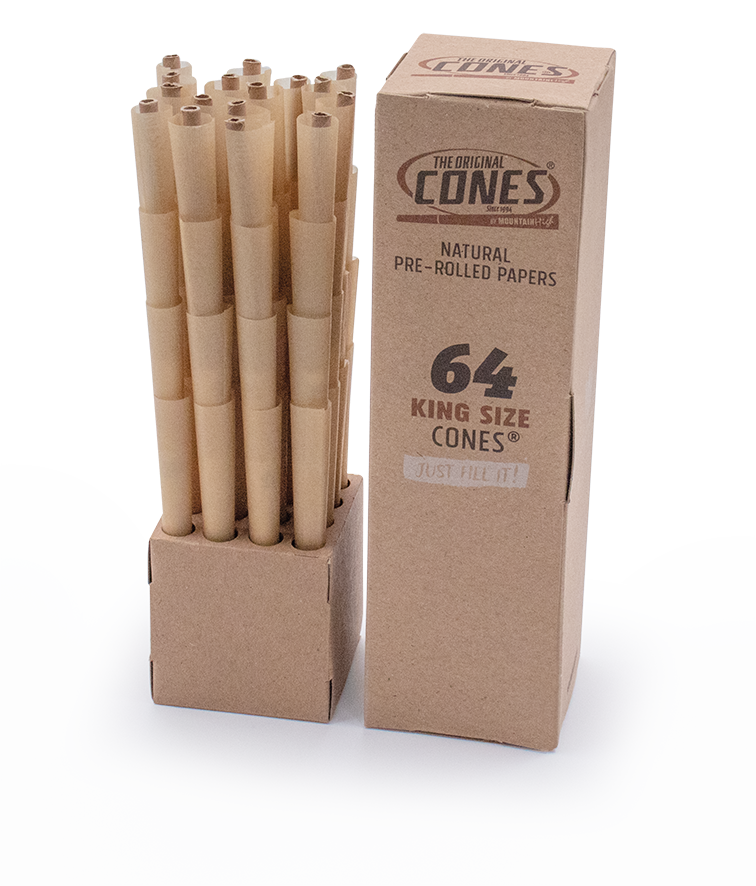 Conos Naturales Pre Enrollados® Marrón King Size 64uds.