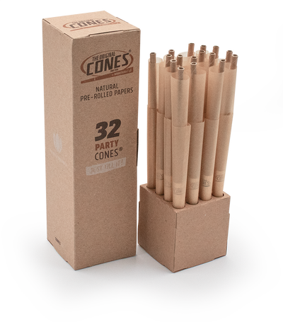 Natürliche vorgerollte Cones® Brown Party, 32 Stück.