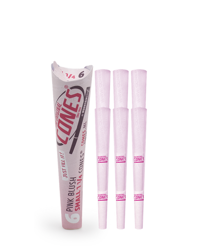 Pink Blush pre rolled Cones® Small 1¼ Size 6pcs. Paper Pack
