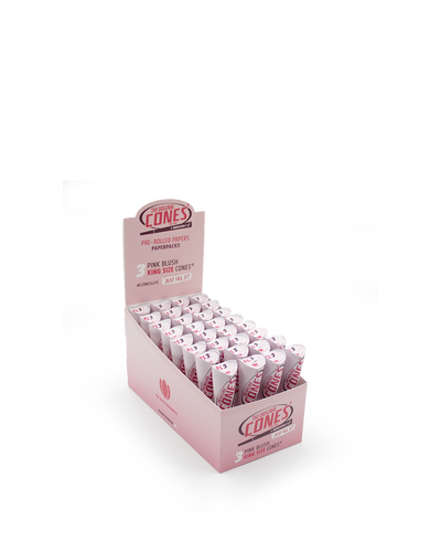 Pink Blush Pre rolled Cones® King Size 3pcs. - Display contains 32 Paper Packs