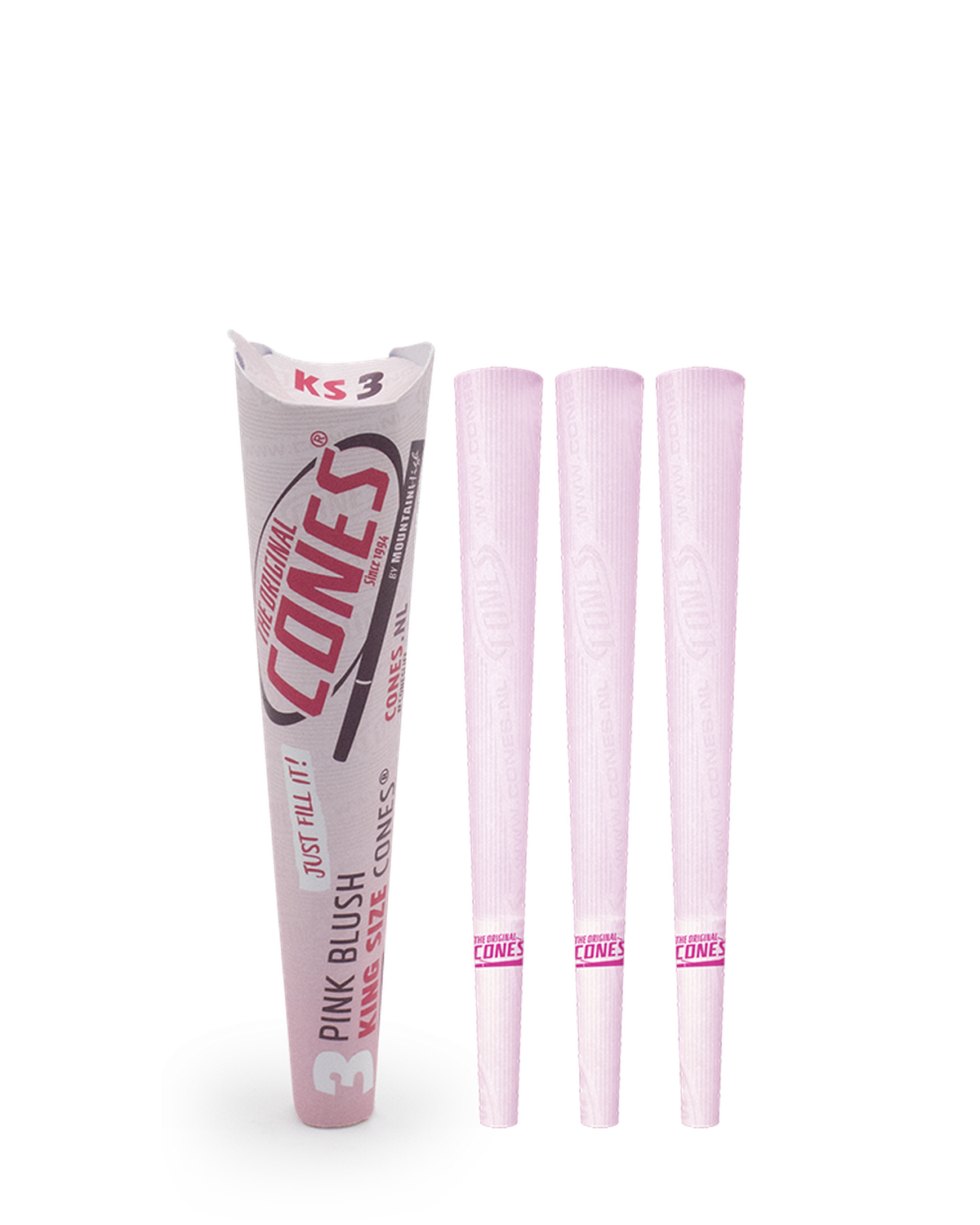 Pink Blush Pre Rolled Cones® King Size 3pcs. Paper Pack