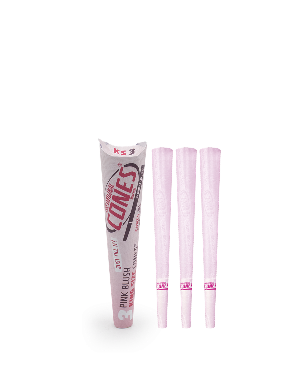 Pink Blush Pre Rolled Cones® King Size 3pcs. Paper Pack