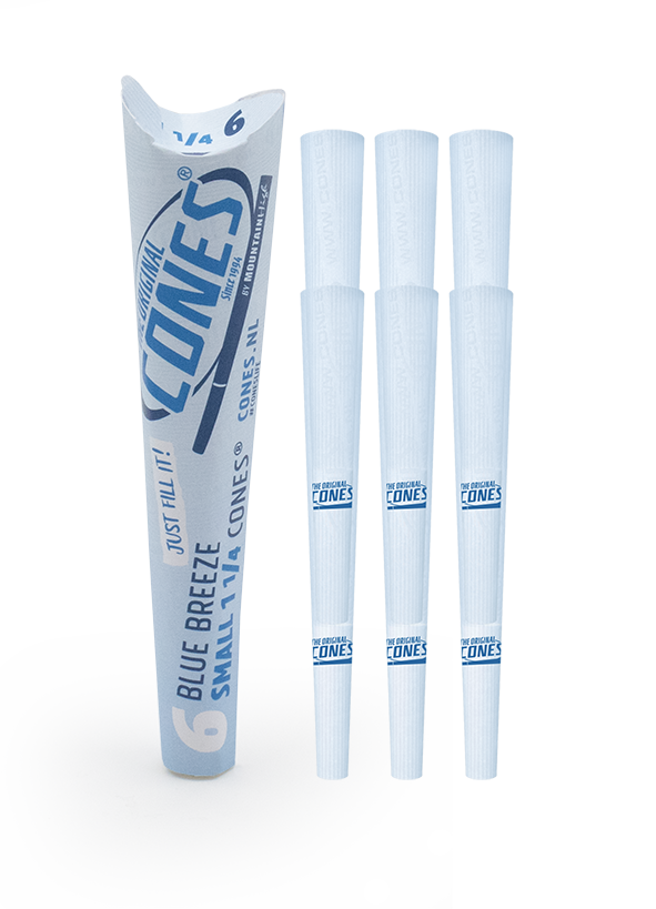 Blue Breeze pre rolled Cones® Small 1¼ Size 6pcs. paper pack