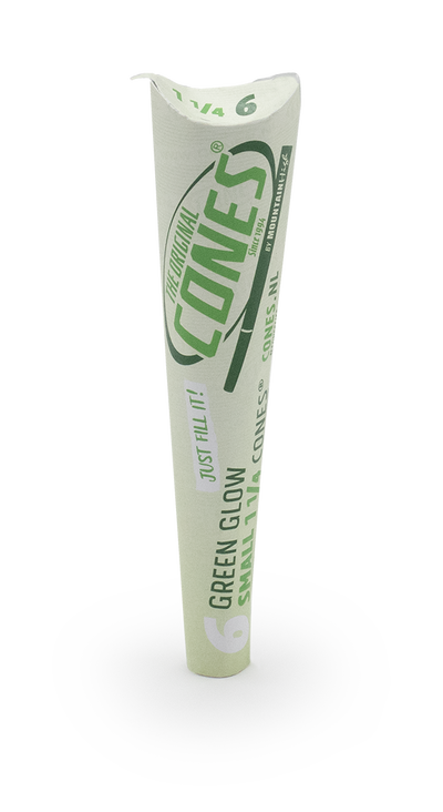 Green Glow Pre rolled Cones® Small 1¼ 6pcs. - Display contains 32 packs