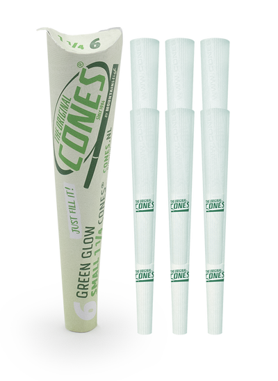 Green Glow pre rolled Cones® Small 1¼ Size 6pcs. paper pack