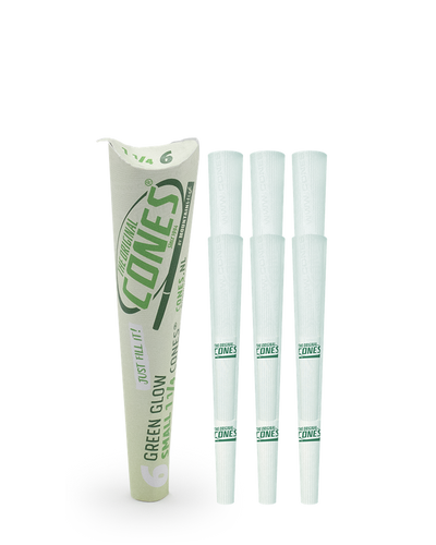 Green Glow pre rolled Cones® Small 1¼ Size 6pcs. Paper Pack