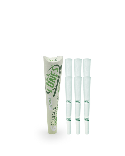 Green Glow pre rolled Cones® Small 1¼ Size 6pcs. Paper Pack