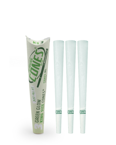 Green Glow Pre Rolled Cones® King Size 3pcs. Paper Pack