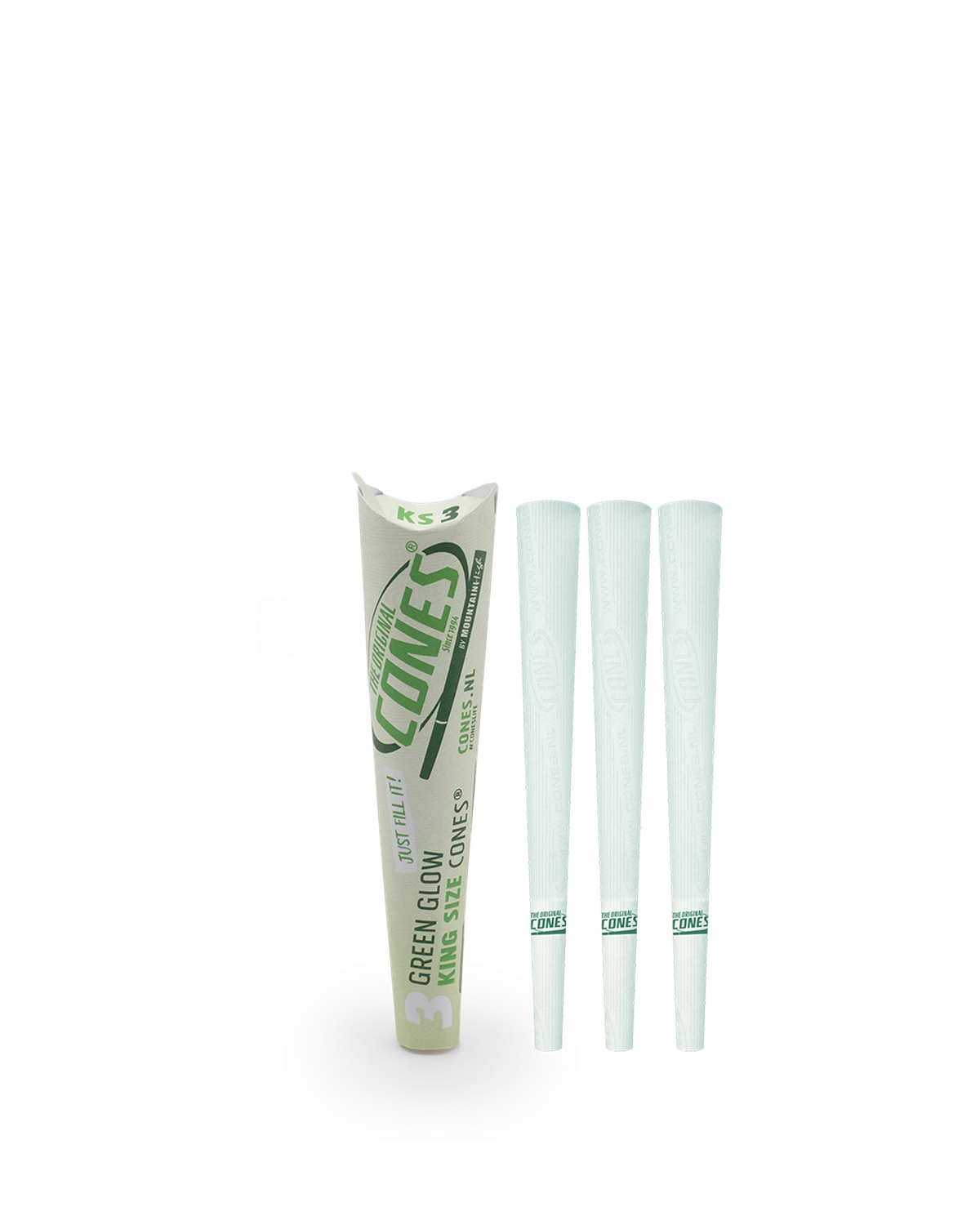 Green Glow Pre Rolled Cones® King Size 3pcs. Paper Pack