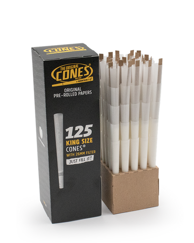 Original Pre Rolled Cones® White King Size 125pcs. Mini Bulk Box