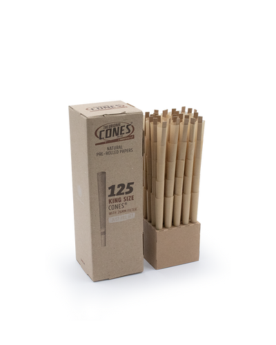 Natural Pre Rolled Cones® Brown King Size 125pcs. Mini Bulk Box