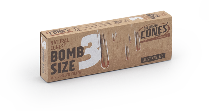 Natural Pre Rolled Cones® Brown Bomb Size 3pcs.