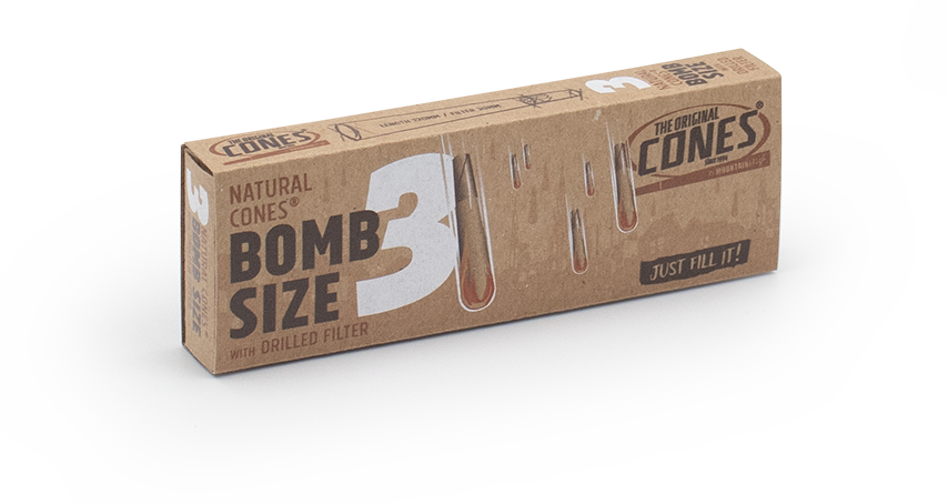 Natural Pre Rolled Cones® Brown Bomb Size 3pcs.