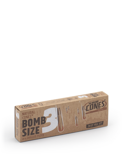 Natural Pre Rolled Cones® Brown Bomb Size 3pcs. Slidebox