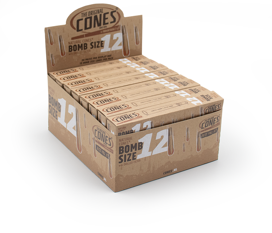 Natural Pre Rolled Cones® Bomb Size 12pcs.