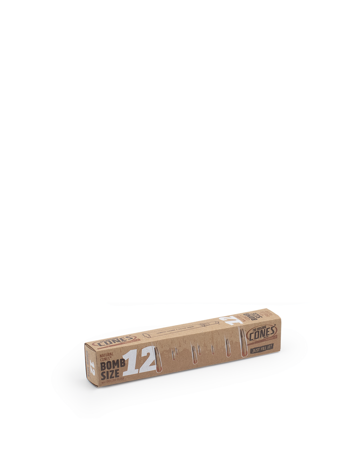 Natural Pre Rolled Cones® Bomb Size 12pcs. Slidebox