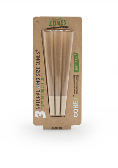 Natural Pre Rolled CONE+ Brown King Size 3pcs. blister pack