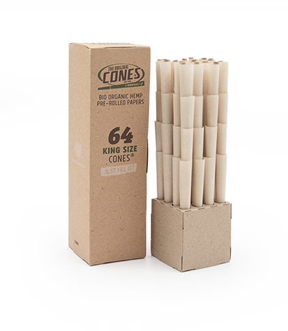 Bio Organic Hemp Pre Rolled Cones® Hemp King Size 64pcs. - mini bulk