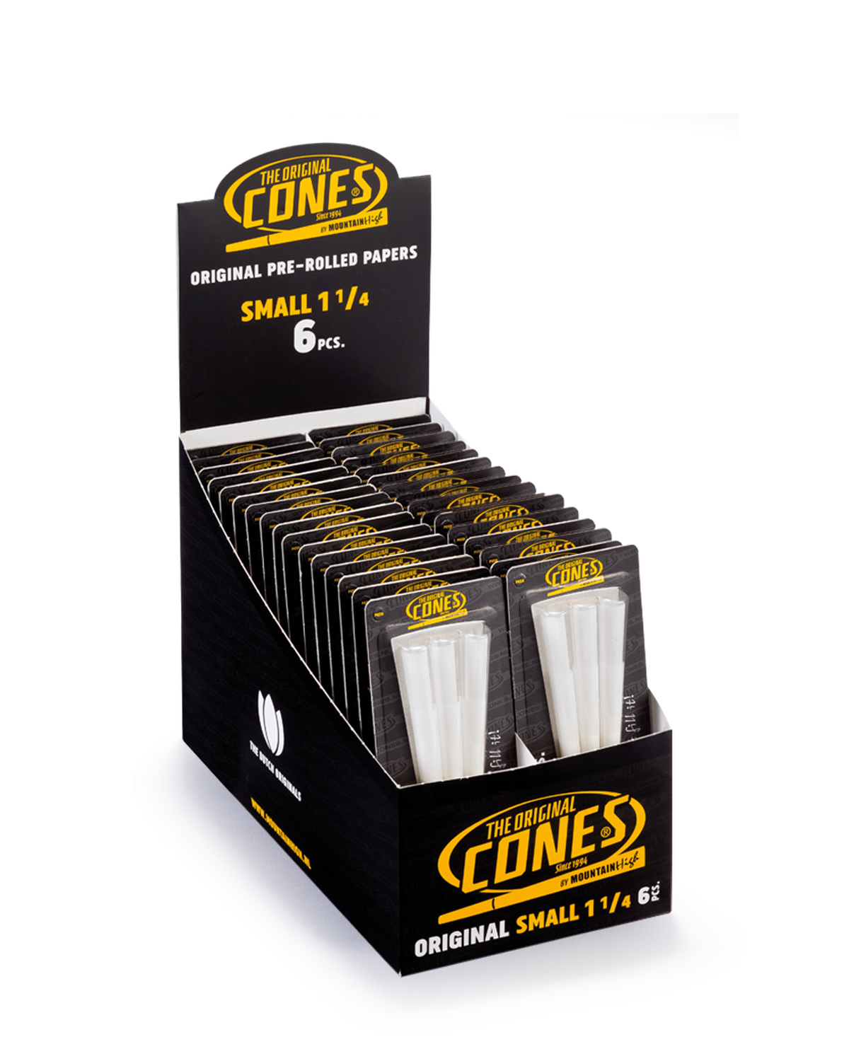 Original Pre Rolled Cones® White Small 1¼ 6pcs. - Display contains 32 Blister Packs