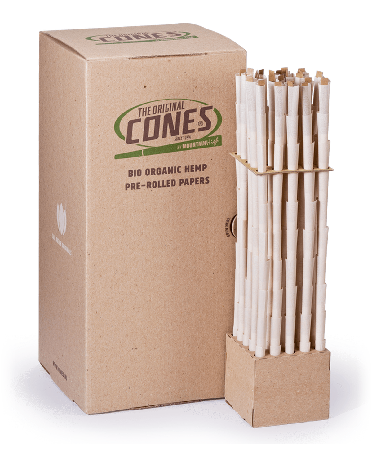 Bio Organic Hemp Pre Rolled Cones® Hemp Singles 70/26 - Bulk Box contains 1000 pcs.