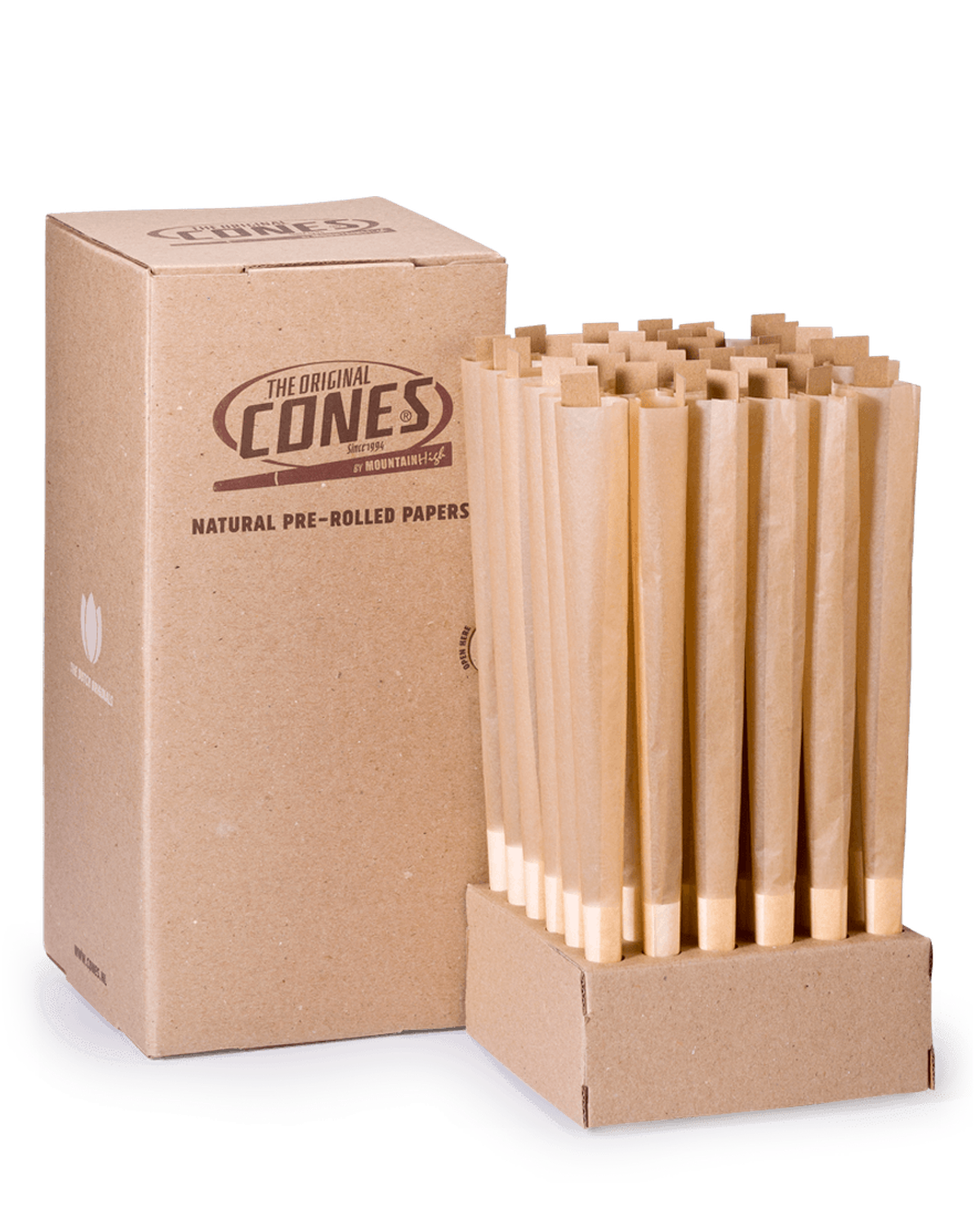 Natural Pre Rolled Cones® Brown Giga 280/88 - Bulk Box contains 36pcs.