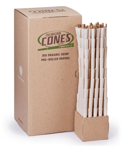 Bio Organic Hemp Pre Rolled Cones® Hemp Small 1¼ 84/26 - Bulk Box contains 900pcs.