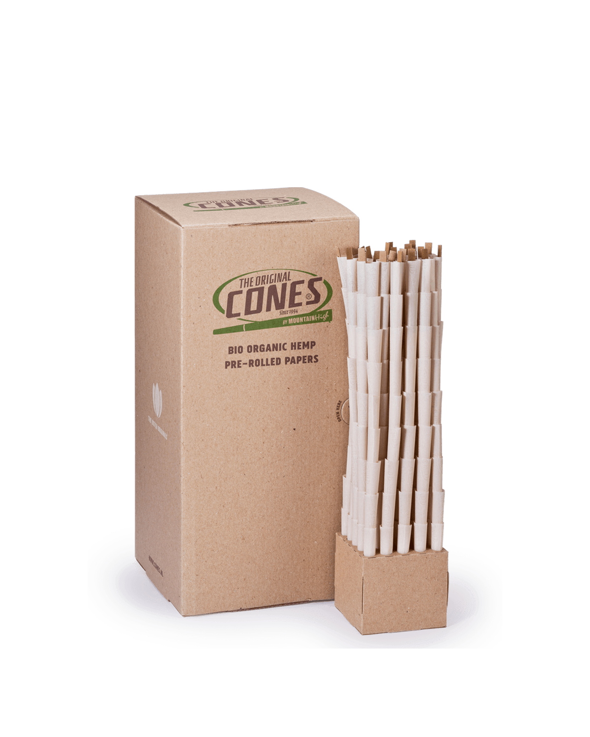 Bio Organic Hemp Pre Rolled Cones® Hemp Small 1¼ 84/26 - Bulk Box contains 900pcs.