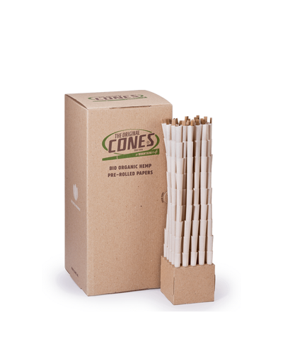 Bio Organic Hemp Pre Rolled Cones® Hemp Small 1¼ 84/26 - Bulk Box contains 900pcs.