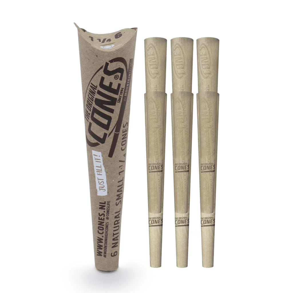Natural Pre rolled Cones® Brown Small 1¼ 6pcs. - Display contains 32 packs