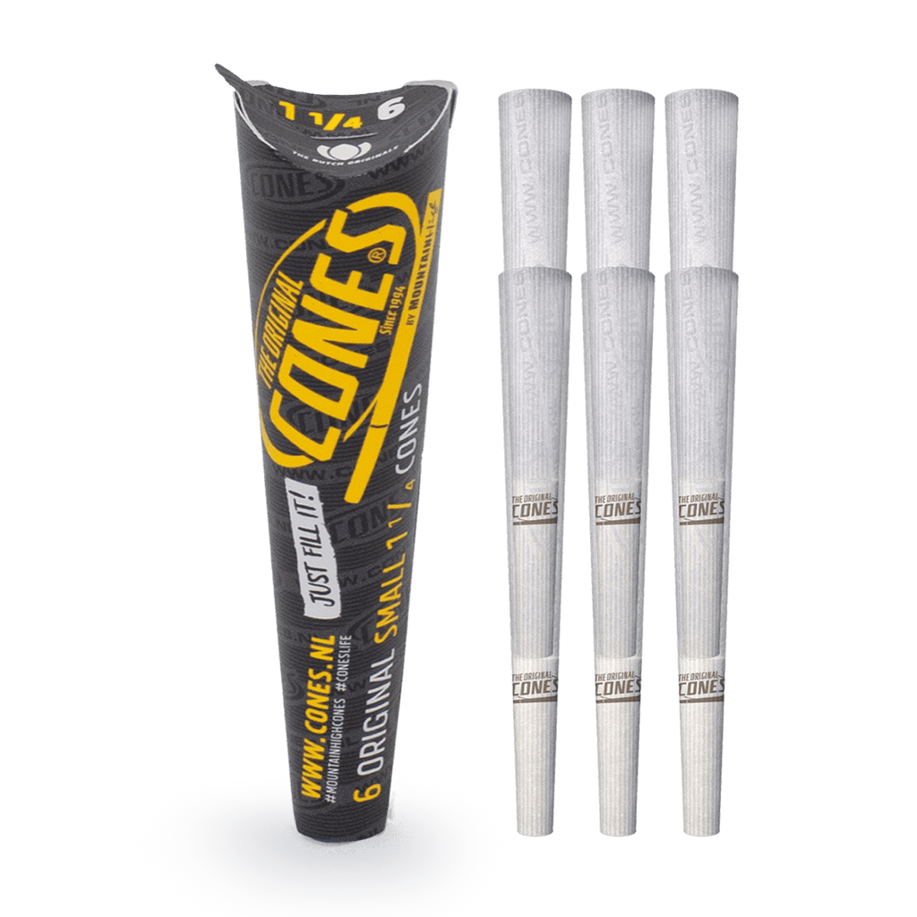 Original Pre Rolled Cones® White Small 1¼ per 6 pcs. - Display contains 32 paper packs