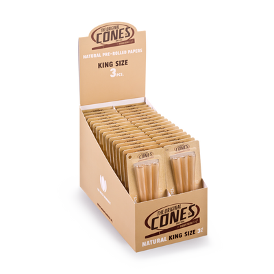Natural pre-rolled Cones® Brown King Size 3Stk. - Display enthält 32 Blister