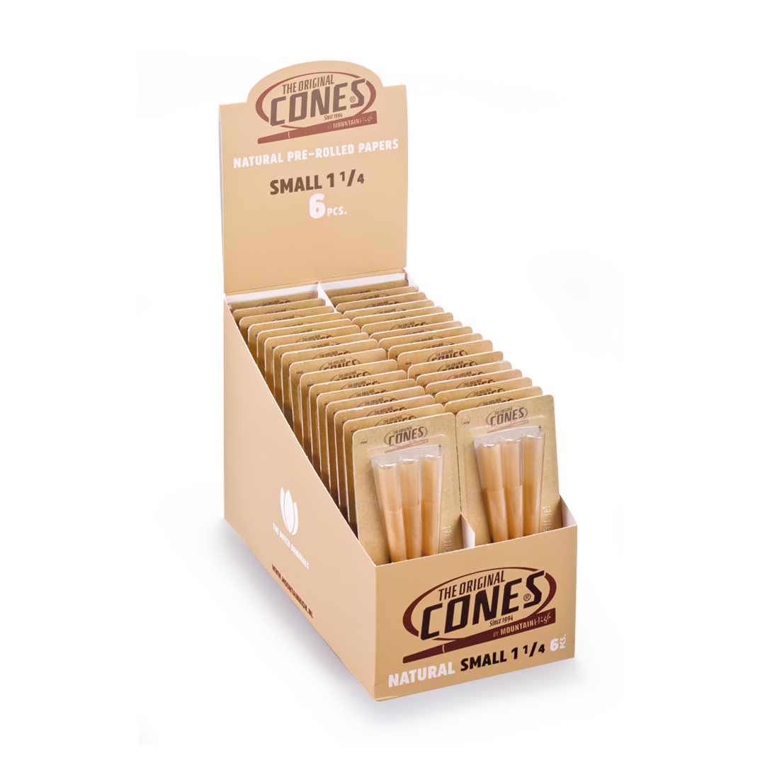 Natural Pre Rolled Cones® Braun Klein 1¼ 6 Stk. - Displays enthalten 32 Blister