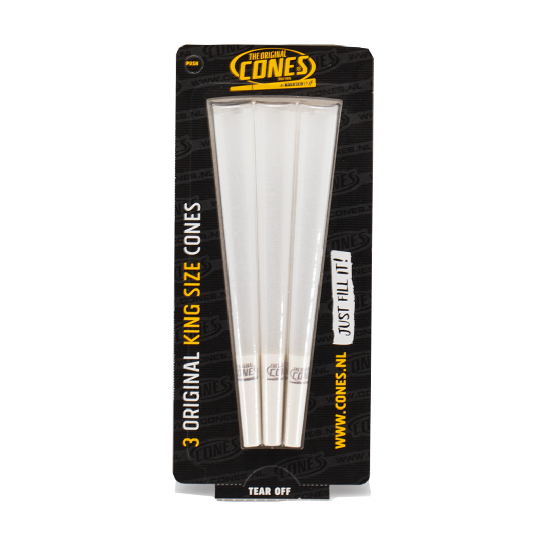 Original Pre Rolled Cones® White King Size 3pcs. - Display contains 32 blister packs.