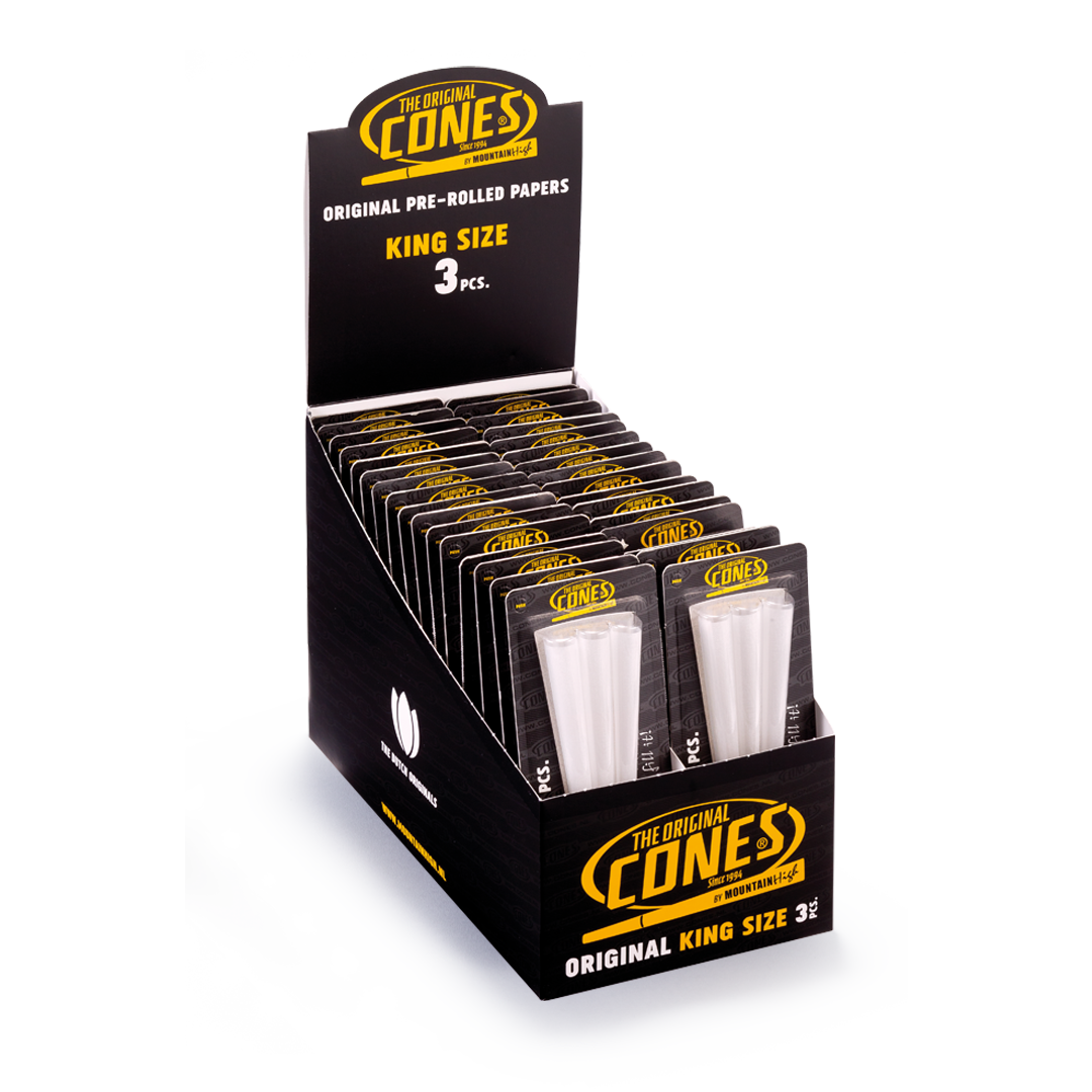 Original Pre Rolled Cones® White King Size 3 Stk. – Display enthält 32 Blister.