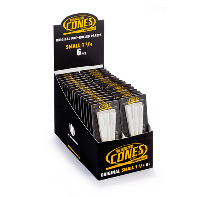 Original Pre Rolled Cones® White Small 1¼ 6pcs. - Display contains 32 blister packs