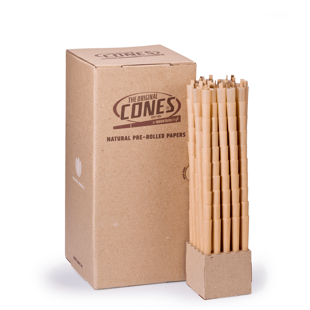 Natural Pre Rolled Cones® Brown King Size 109/20 - Box contains 1000pcs.