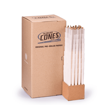 Conos® Pre Enrollados Originales Blancos King Size 109/20 - La caja contiene 1000 unidades.