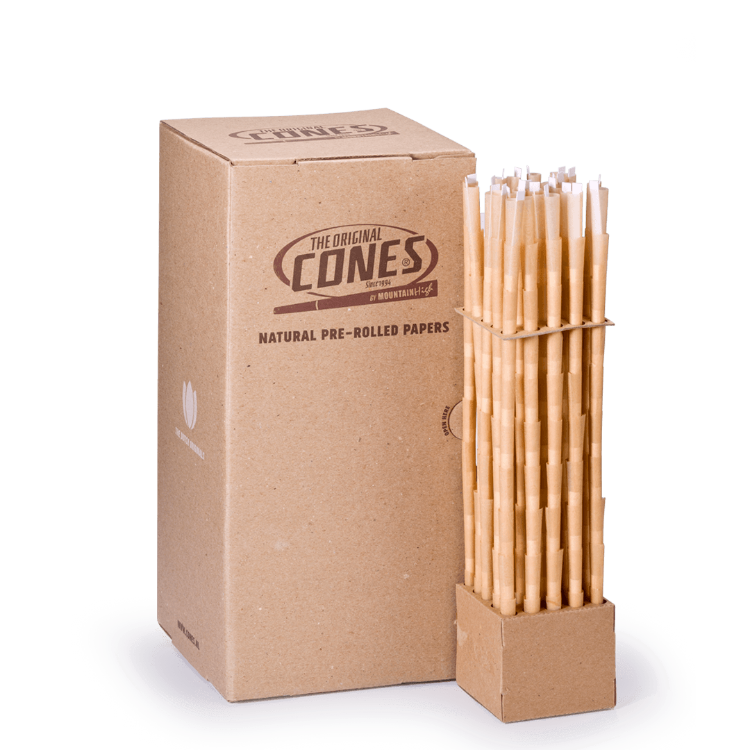 Natural Pre Rolled Cones® Brown Singles 70/26 - Box contains 1000pcs.